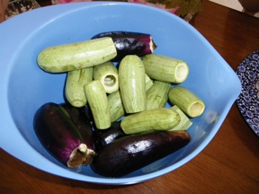 eggplant and zucchini