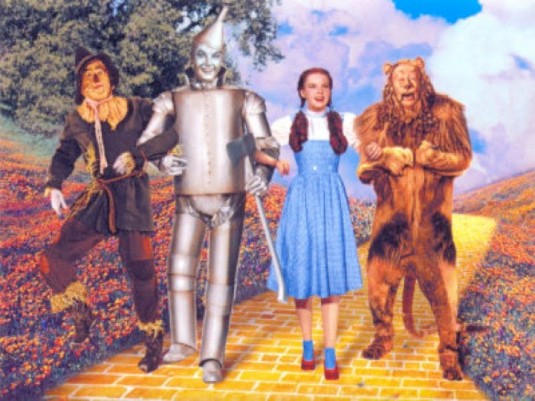 Scarecrow, Tin Man, Dorothy, Cowardly Lion